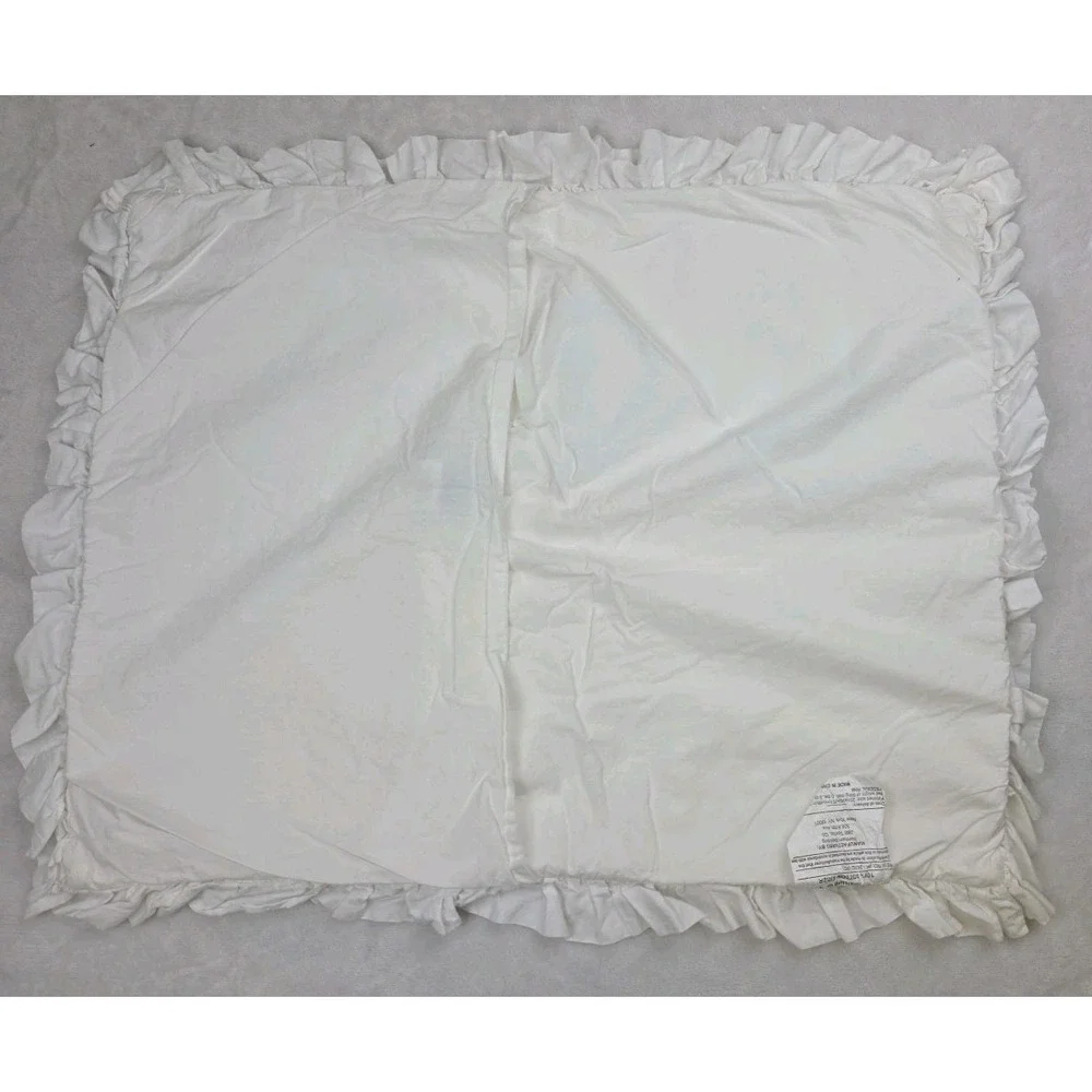 2‎ Simply Shabby Chic White Pillow Shams Patchwork Quilted Standard Set 2010